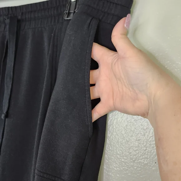 Gap Sweats Black Tapered Leg Split Hem Sweat Pants w/Pockets Size XL - Picture 7 of 12